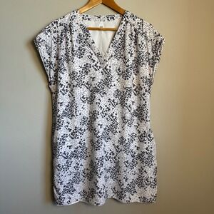 GAP Women's Floral Print‎ V Neck Sleeveless Casual Mini Dress White Large